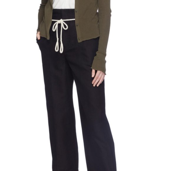 VINCE wide leg ROPE BELT CROPPED PANTS SZ 12 - Picture 1 of 8